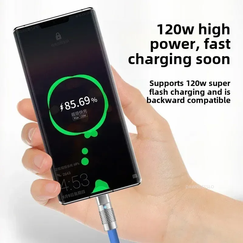 Câble de charge ultra rapide 120W 7A USB-C vers USB-C PD, longueurs 1 m, 1,5 m et 2 m, compatible Xiaomi et Huawei 6