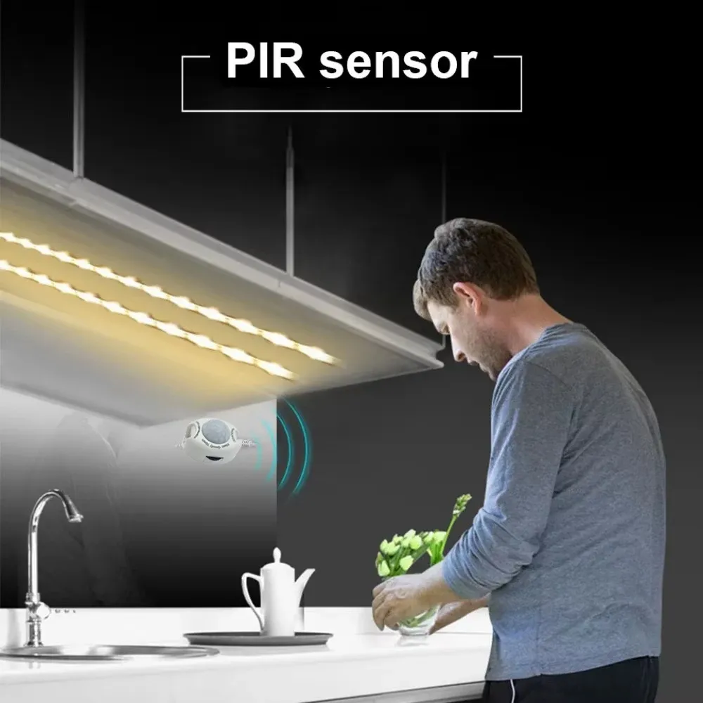 Mini détecteur de mouvement infrarouge intelligent 5 V / 24 V pour bande LED, contrôleur automatique à détection de présence humaine 2