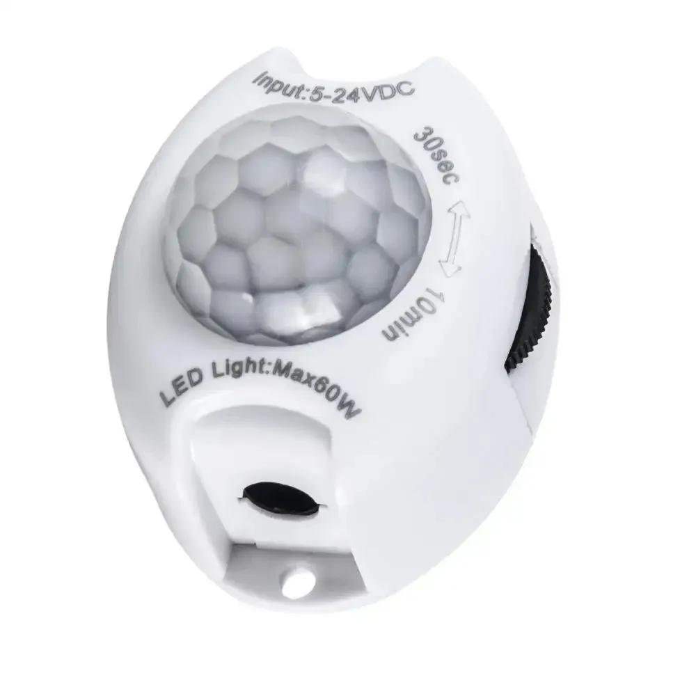 Mini détecteur de mouvement infrarouge intelligent 5 V / 24 V pour bande LED, contrôleur automatique à détection de présence humaine 7