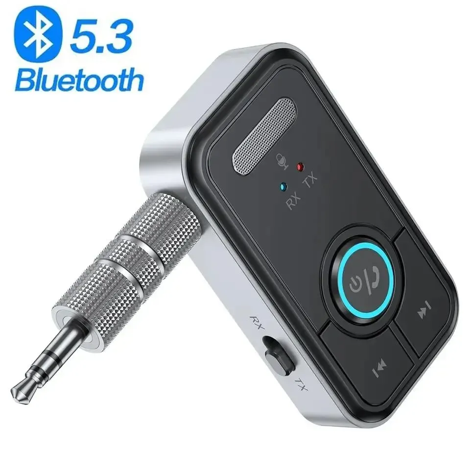 Adaptateur Bluetooth 5.3 Émetteur-Récepteur Audio Sans Fil pour Voiture avec Prise Jack 3,5 mm 7