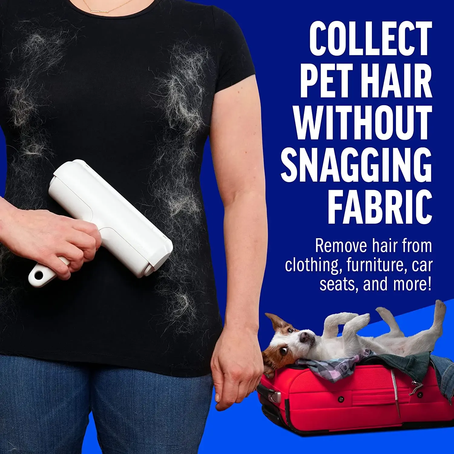 Rouleau à poils pour animaux de compagnie avec base autonettoyante, pour chiens et chats, idéal pour les meubles 6