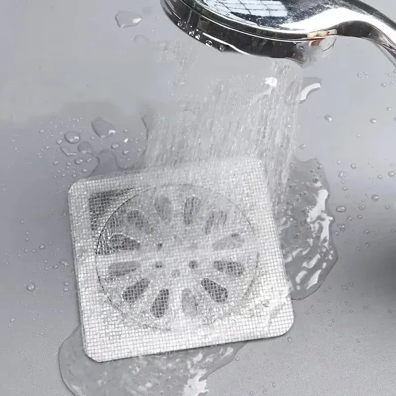 Couvercle de vidange de douche jetable, lot de 6 à 40 pièces, filtre de siphon de sol en maille autocollant, accessoires de salle de bains 2