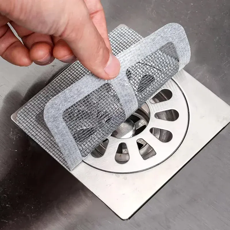 Couvercle de vidange de douche jetable, lot de 6 à 40 pièces, filtre de siphon de sol en maille autocollant, accessoires de salle de bains 4