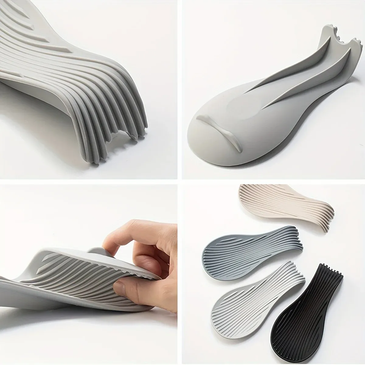 Porte-cuillère en silicone résistant à la chaleur, 1 pièce, repose-cuillère de cuisine pour ustensiles 5