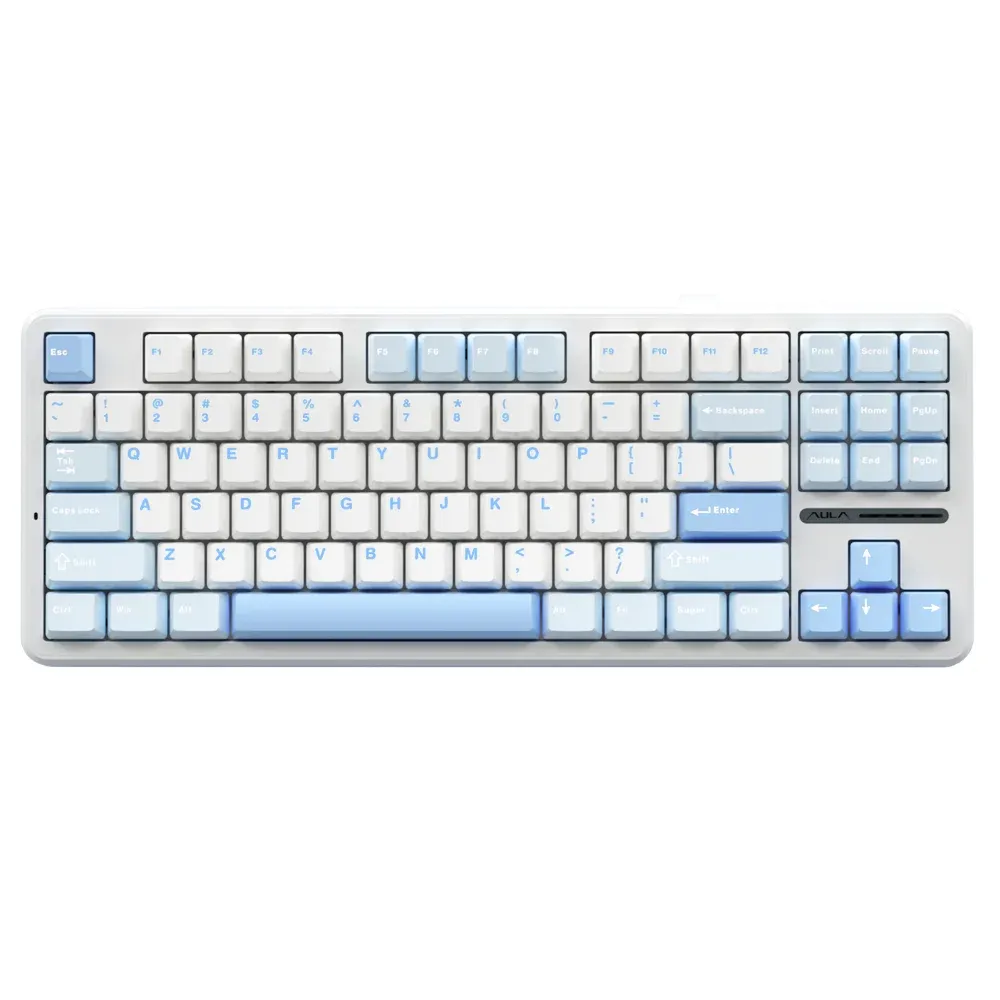 AULA F87 Pro Clavier mécanique de jeu sans fil 75 % avec disposition TKL, joint, échange à chaud, rétroéclairage RVB, Bluetooth, personnalisable, nouveaux coloris 2024