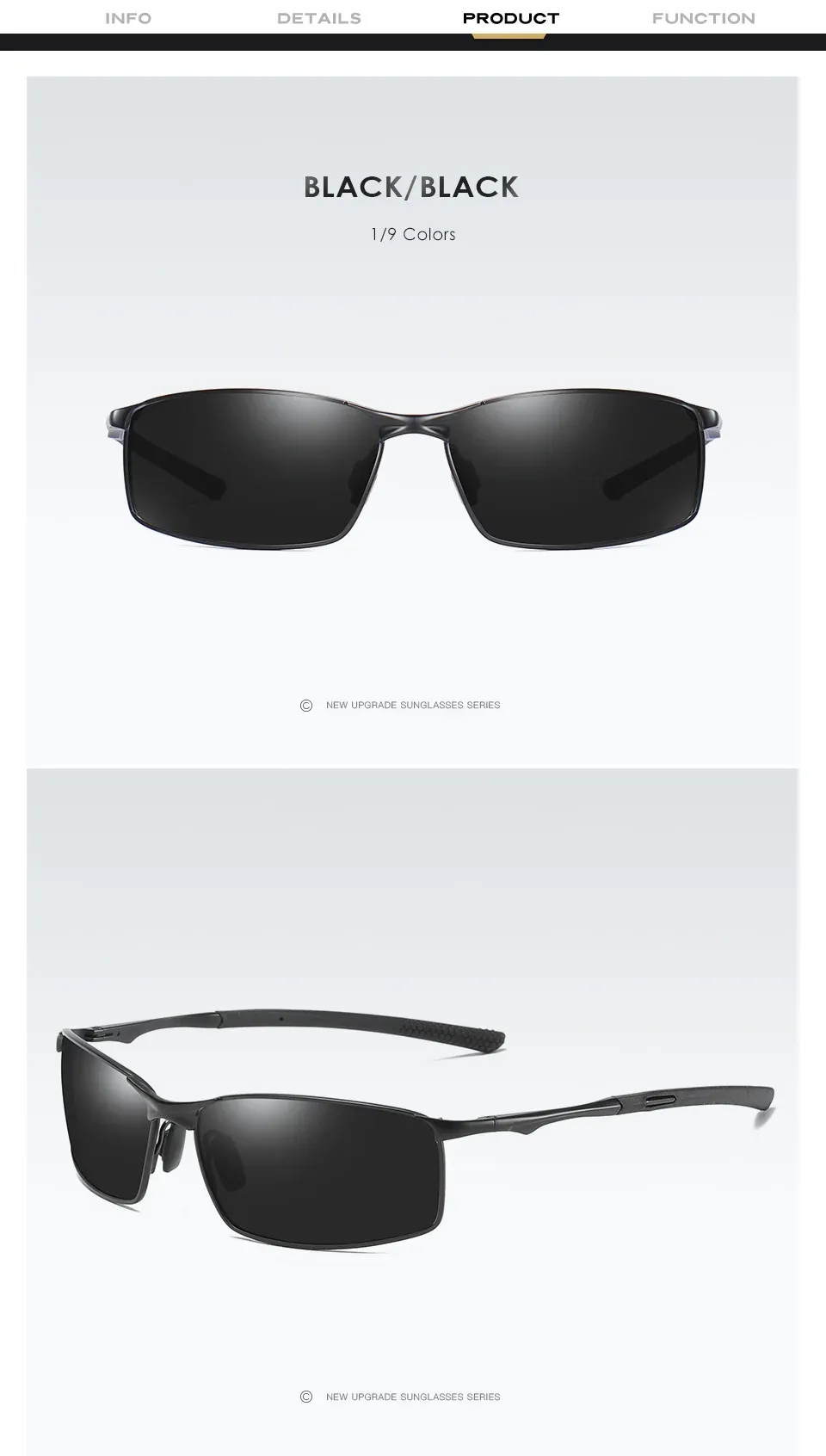 Lunettes de soleil polarisées, vue latérale