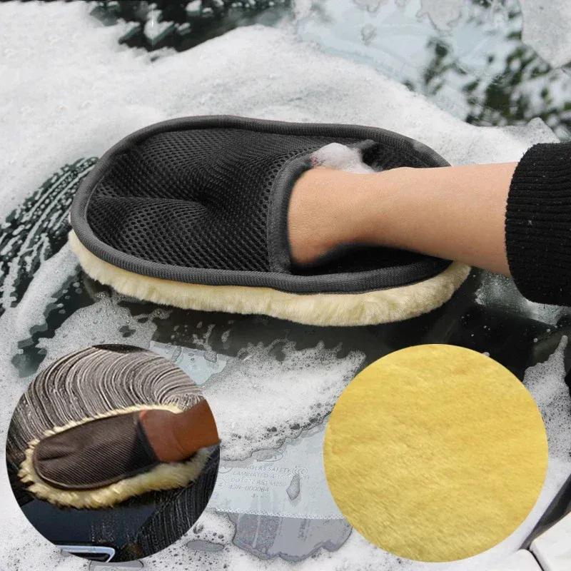 Gants de lavage pour voiture en microfibre douce, nettoyeur de brosse, entretien de voiture et de moto, style automobile - Image 1