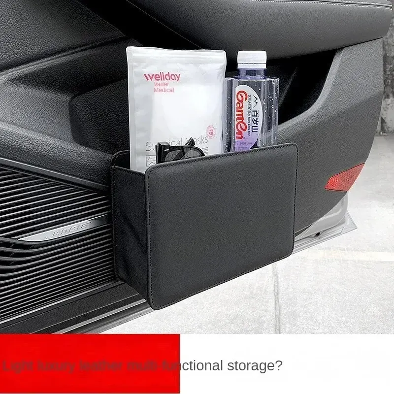 Poubelle de voiture pliable à suspendre au dos du siège, boîte de rangement pour portière 4