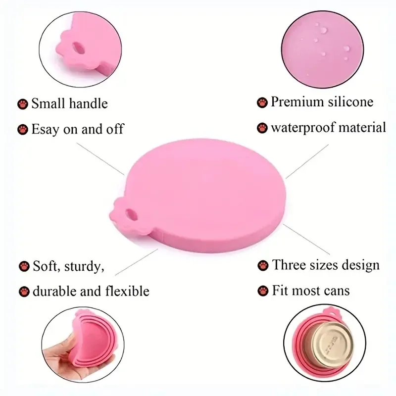 Couvercle réutilisable en silicone pour boîtes de conserve pour animaux, sans BPA, compatible avec la plupart des formats, conserve la fraîcheur des aliments et limite les odeurs 4