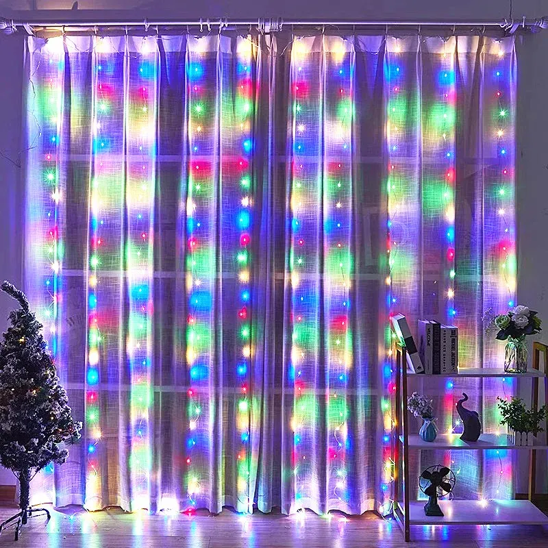 Détail du rideau lumineux à effet cascade