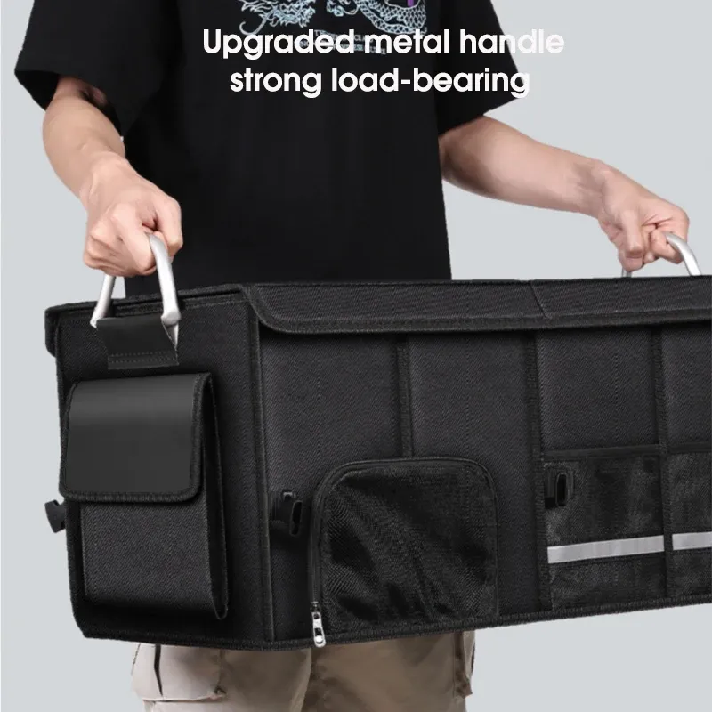 Organisateur de coffre pliable et portable TazerApex en tissu Oxford imperméable, grande capacité, universel pour le camping et la pêche 5
