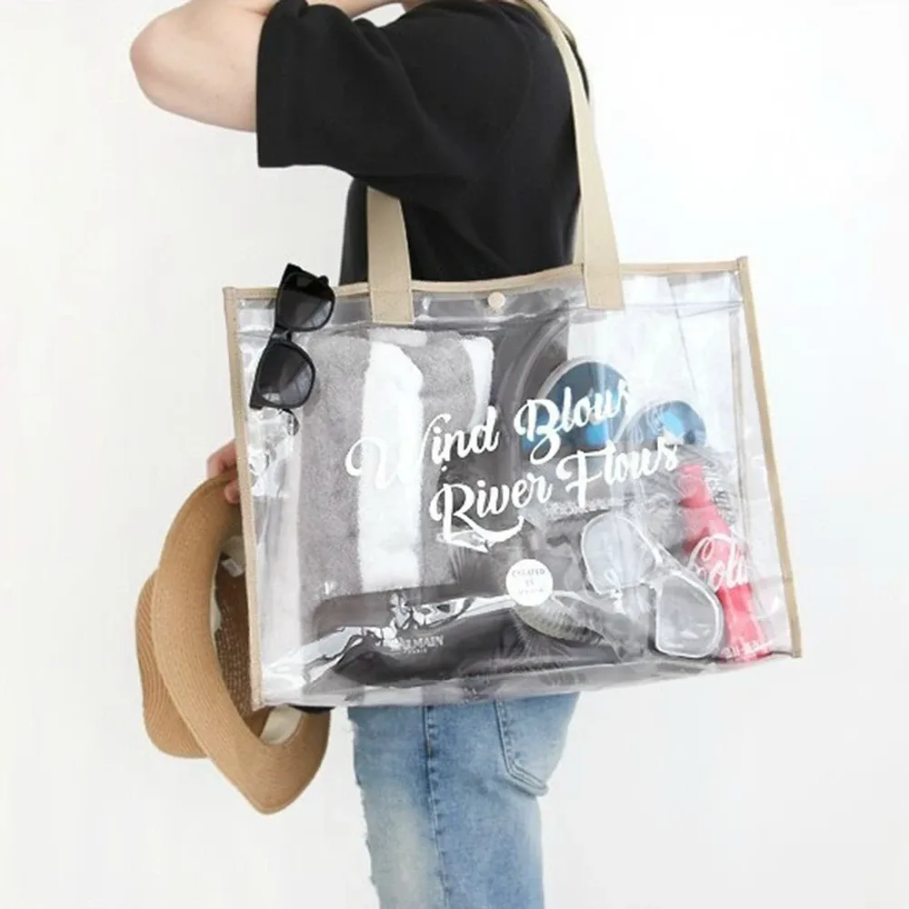 Pochette cosmétique fourre-tout de plage, sac de plage léger avec pochette pour téléphone, sac fourre-tout pliable et étanche pour la plage, la piscine et les vacances 3