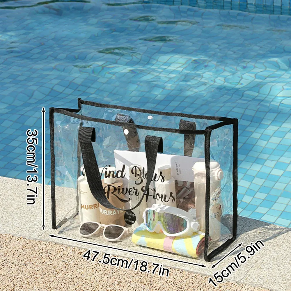 Pochette cosmétique fourre-tout de plage, sac de plage léger avec pochette pour téléphone, sac fourre-tout pliable et étanche pour la plage, la piscine et les vacances 6