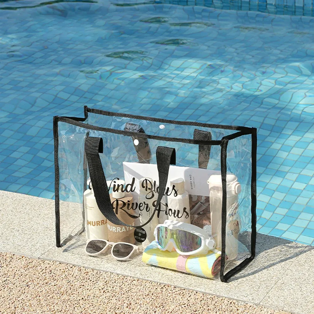 Pochette cosmétique fourre-tout de plage, sac de plage léger avec pochette pour téléphone, sac fourre-tout pliable et étanche pour la plage, la piscine et les vacances 8