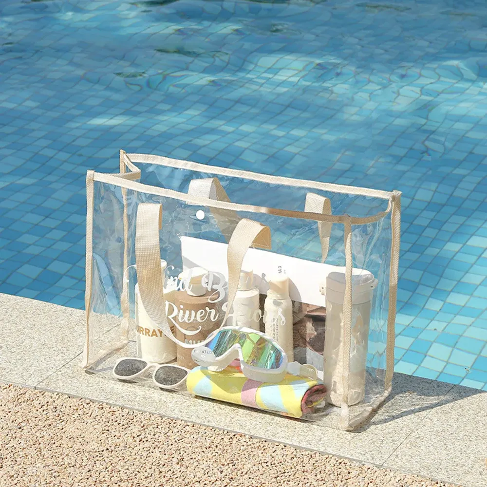 Pochette cosmétique fourre-tout de plage, sac de plage léger avec pochette pour téléphone, sac fourre-tout pliable et étanche pour la plage, la piscine et les vacances 7