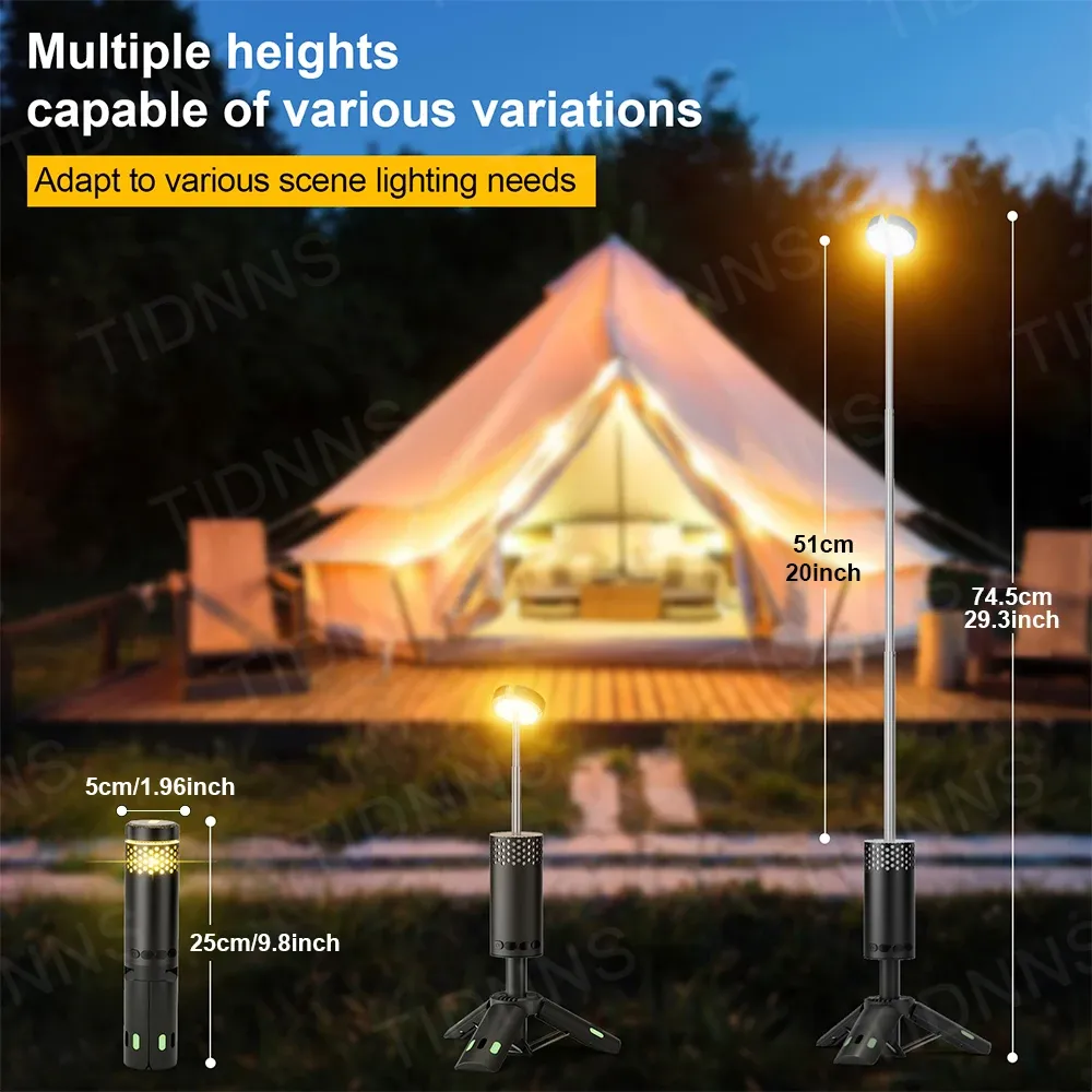 Détail du design de la lampe de camping