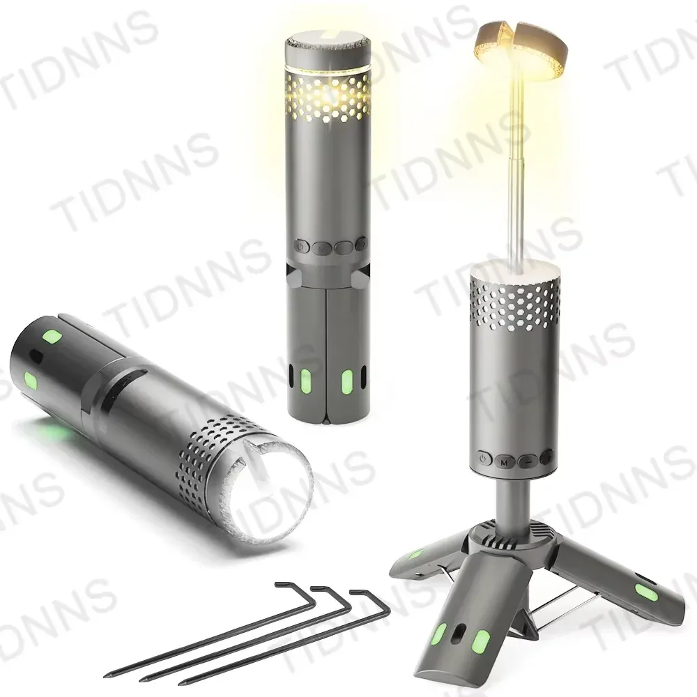 Lampe de camping sous différents angles