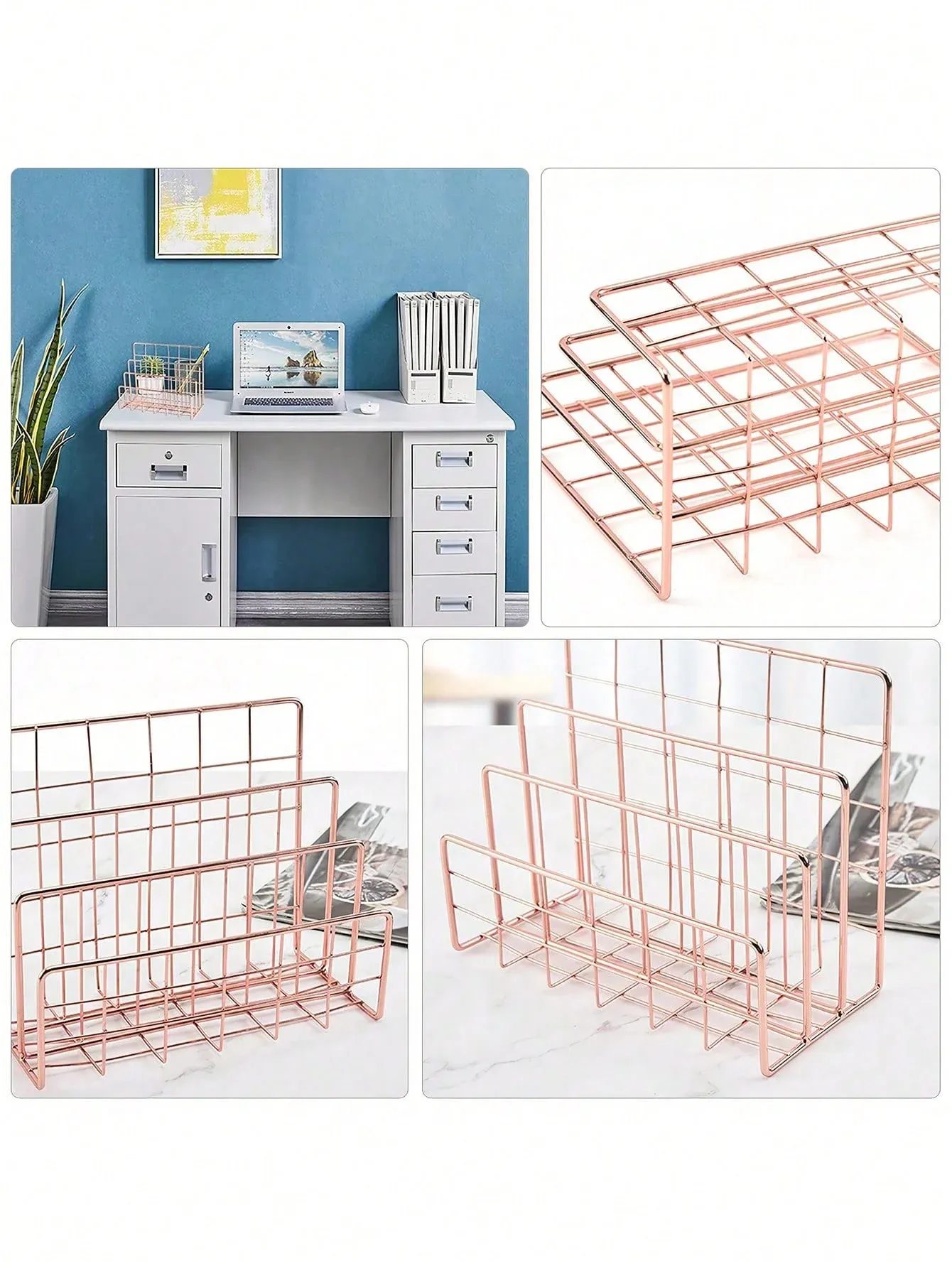 Porte-revues vertical en alliage métallique pour bureau 4