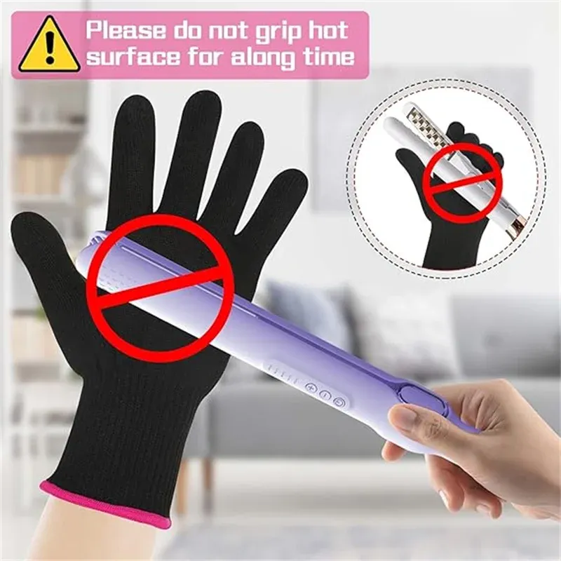 Gants résistants à la chaleur pour coiffure, détail du tissu