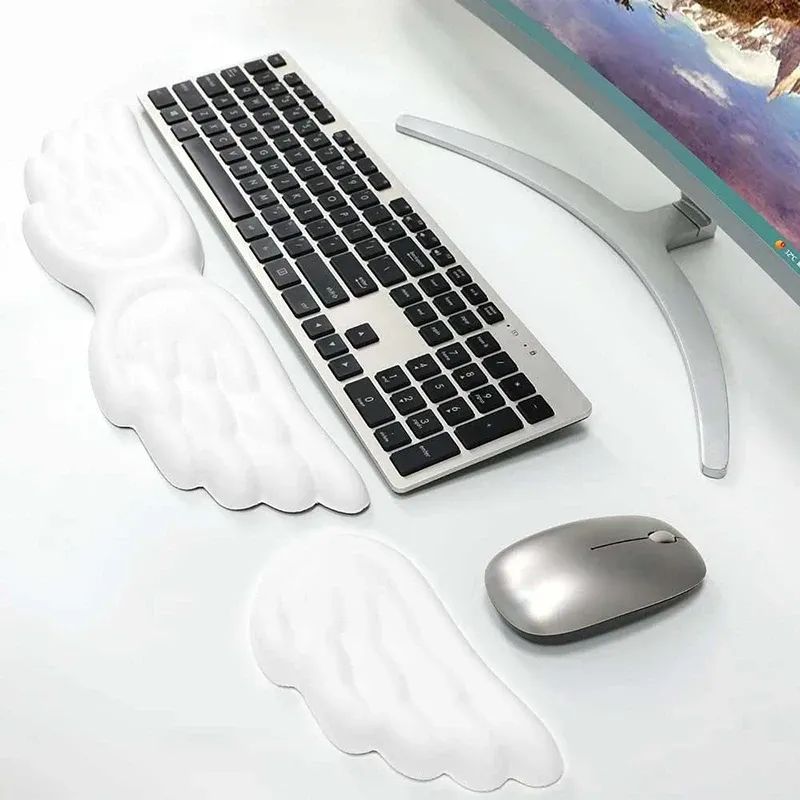 Ensemble clavier et souris ergonomique avec repose-poignets en mousse à mémoire de forme et tapis de souris antidérapant 3