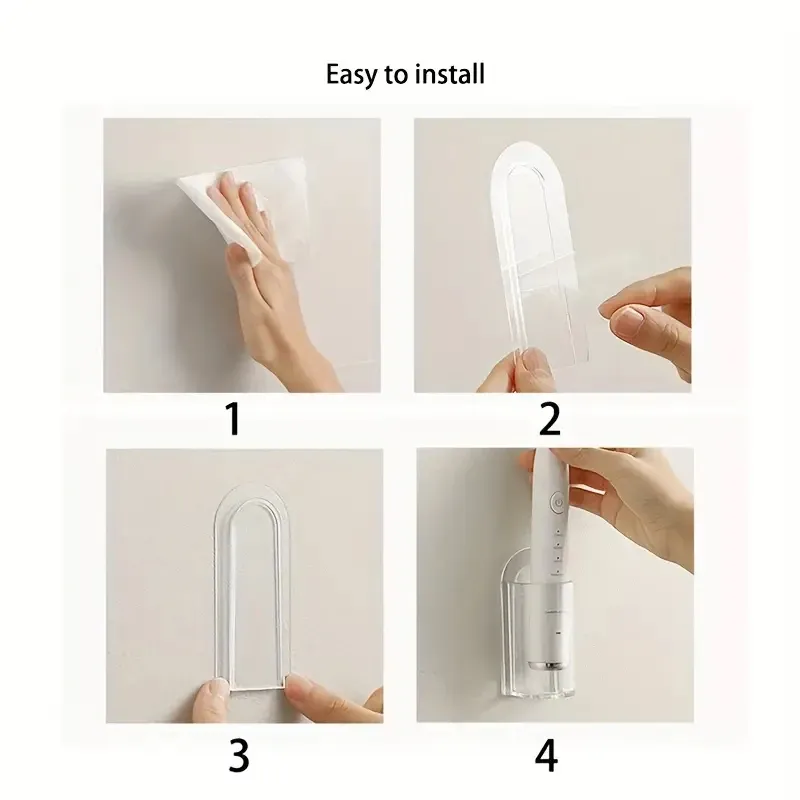 Porte-brosse à dents électrique sans perçage, support pour brosse à dents électrique, gain de place, support mural pour brosse à dents, accessoire de salle de bain 6