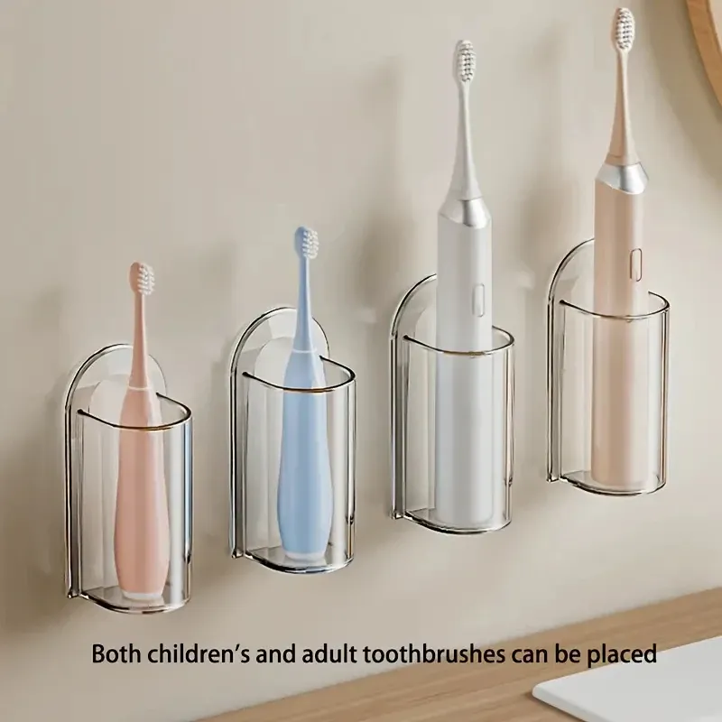 Porte-brosse à dents électrique installé dans une salle de bains