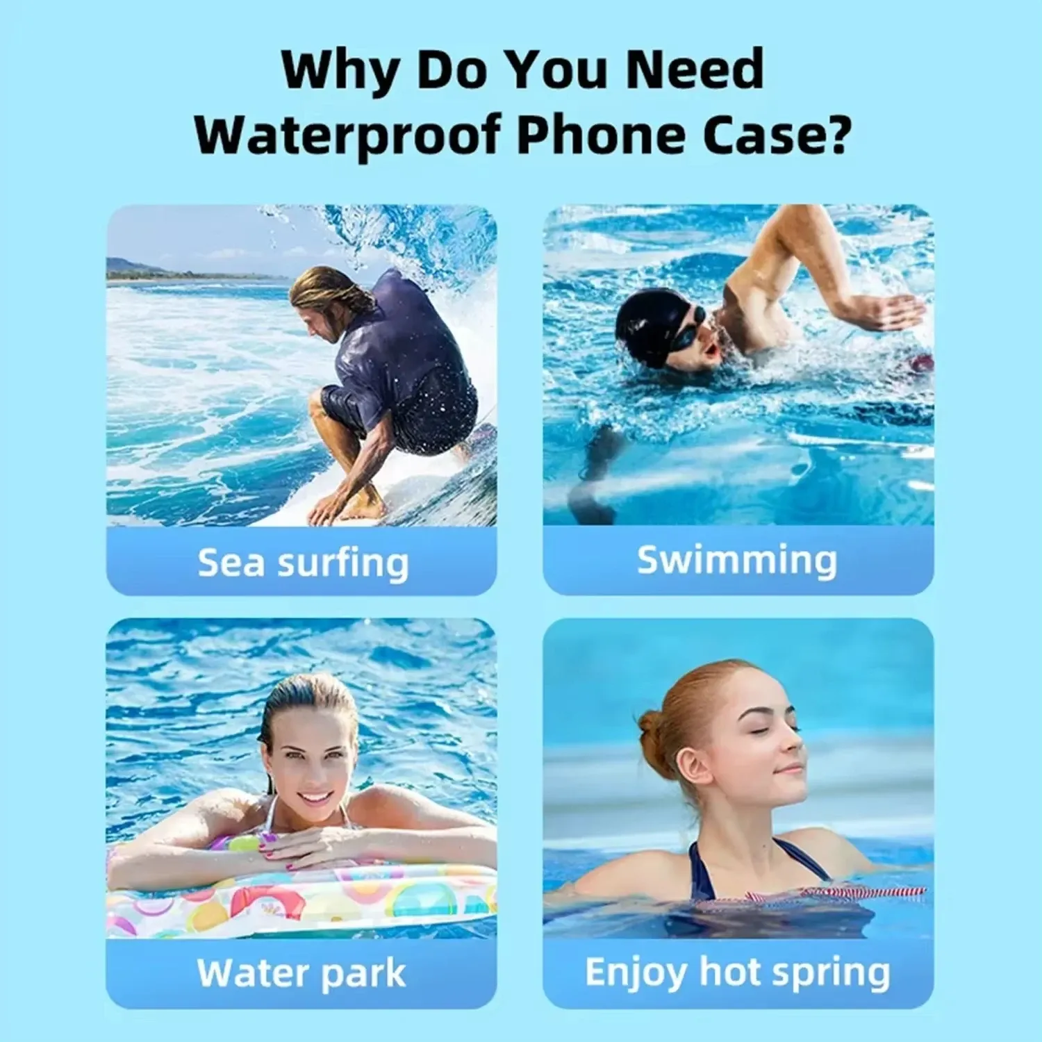 Pochette étanche universelle pour téléphone, compatible écran tactile, avec lanière, idéale pour la plage, la natation et la plongée 6