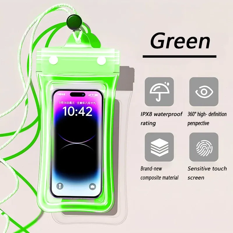 Pochette étanche universelle pour téléphone, compatible écran tactile, avec lanière, idéale pour la plage, la natation et la plongée 10