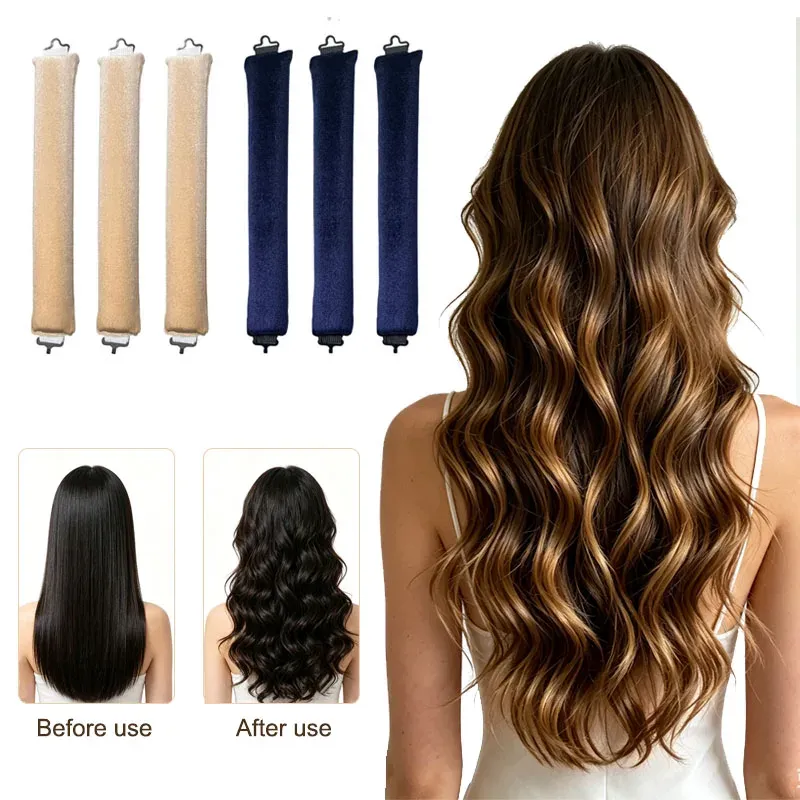 Rouleaux à Cheveux en Satin Sans Chaleur, Bandeau Boucleur Flexible pour la Nuit, Outils de Coiffure ZXFAJ01 - Image 1