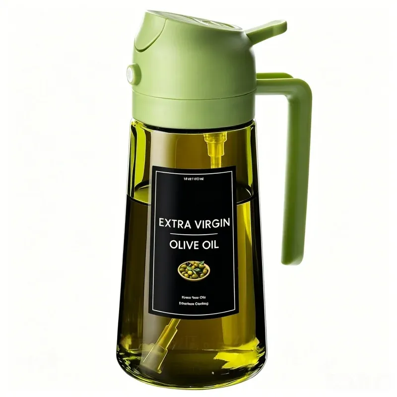 Pulvérisateur et distributeur d'huile d'olive 2-en-1 en verre, 470 ml – Bouteille anti-fuite pour la cuisson et les salades 10