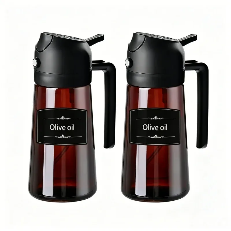Pulvérisateur et distributeur d'huile d'olive 2-en-1 en verre, 470 ml – Bouteille anti-fuite pour la cuisson et les salades 8