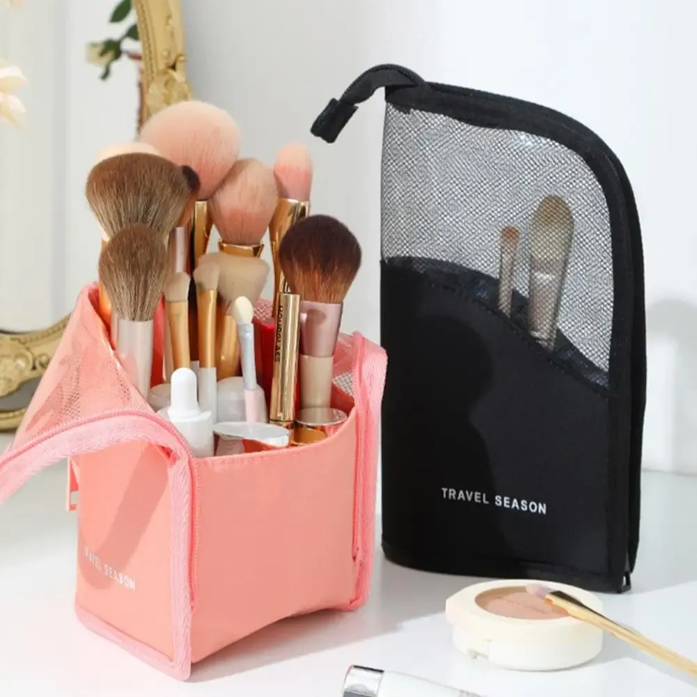 Trousse de toilette en maille pour femme, organisateur de maquillage portable, étui de voyage étanche pour brosse à dents 3