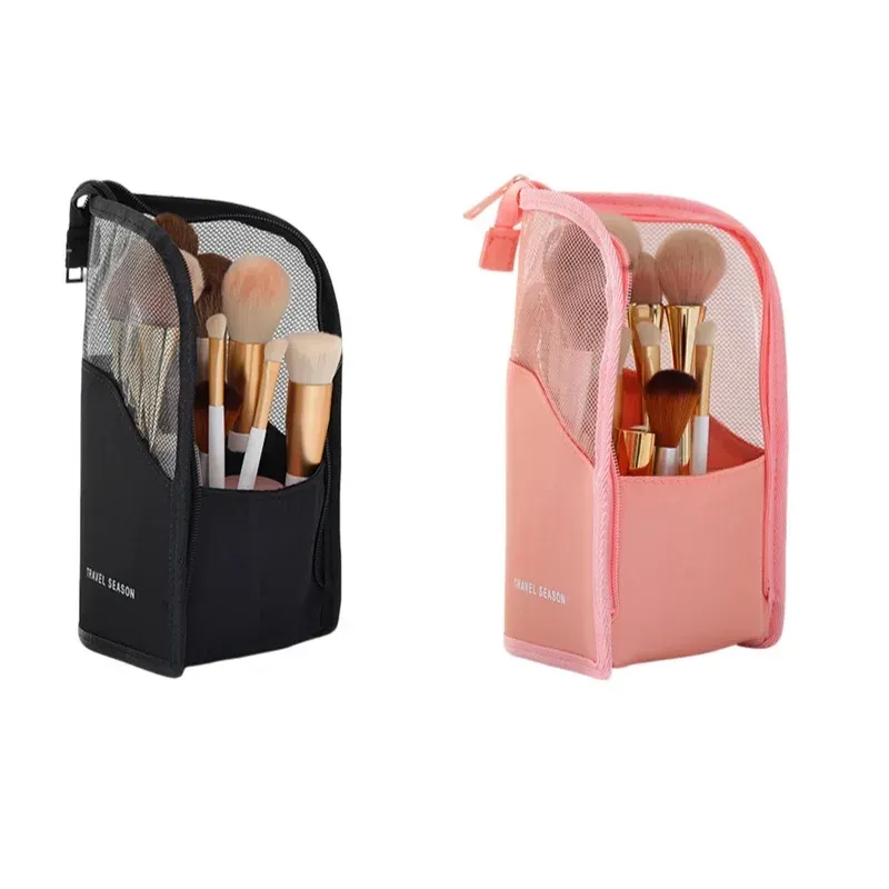Trousse de toilette en maille pour femme, organisateur de maquillage portable, étui de voyage étanche pour brosse à dents 7