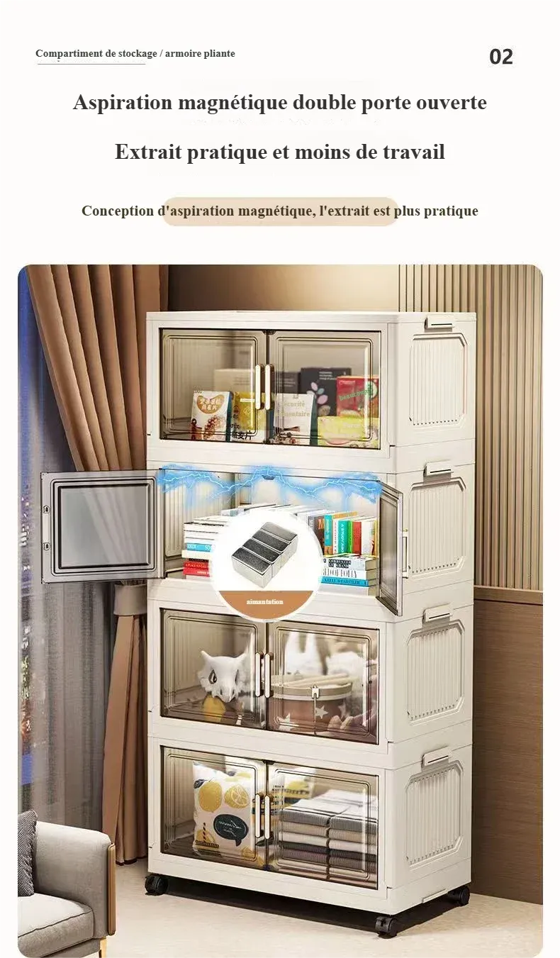 Armoire de rangement pliable dans un salon élégant