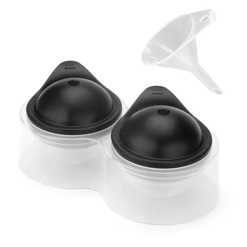 Grand moule à glaçons en silicone avec couvercle, machine à boules de glace, moule sphérique rond pour whisky, cocktails et bourbon 11