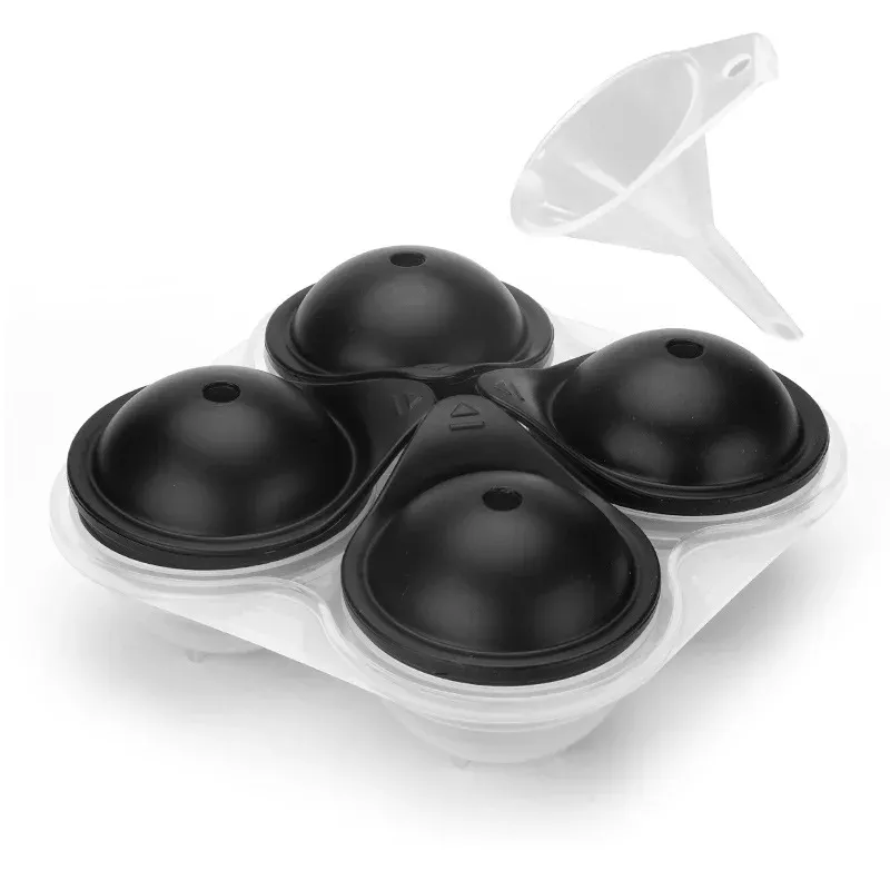 Grand moule à glaçons en silicone avec couvercle, machine à boules de glace, moule sphérique rond pour whisky, cocktails et bourbon 10