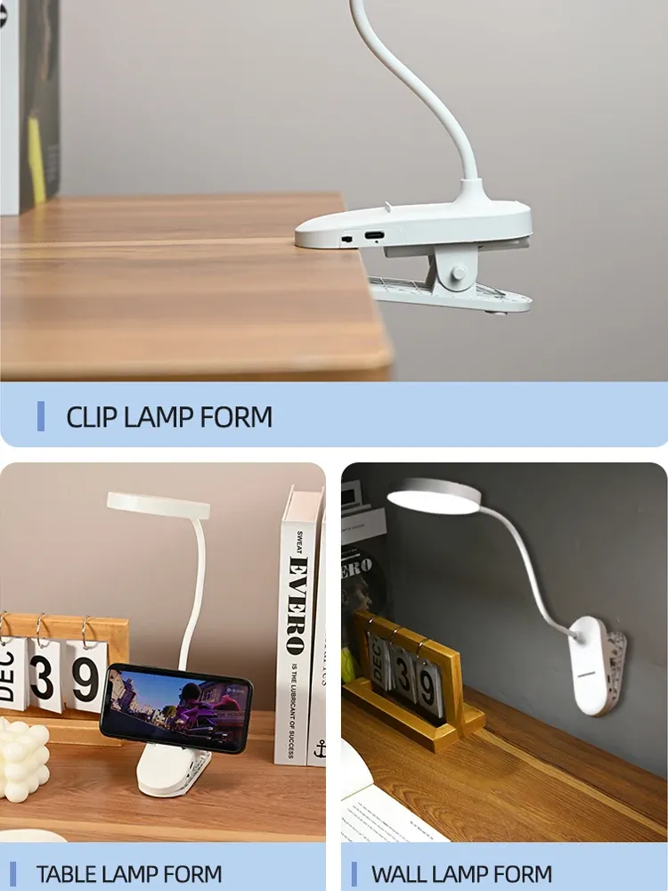 Lampe de bureau à pince, finition soignée