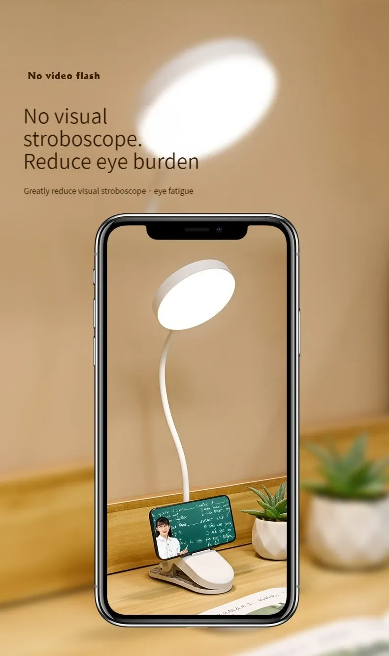 Lampe de bureau rechargeable en situation d'utilisation