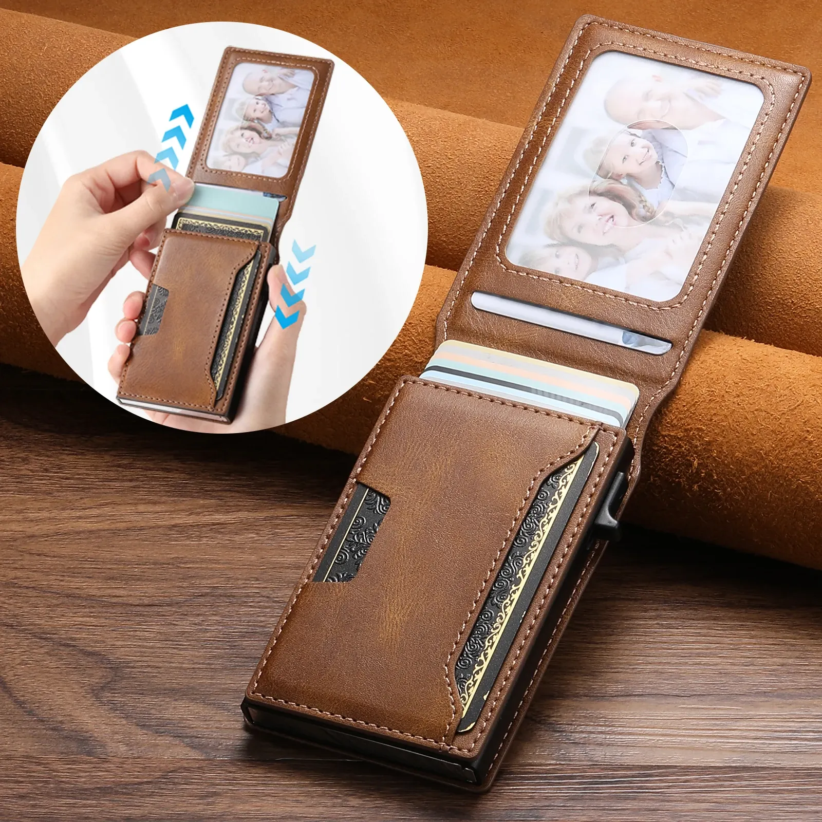 Portefeuille en cuir PU SUTENI, mise en situation