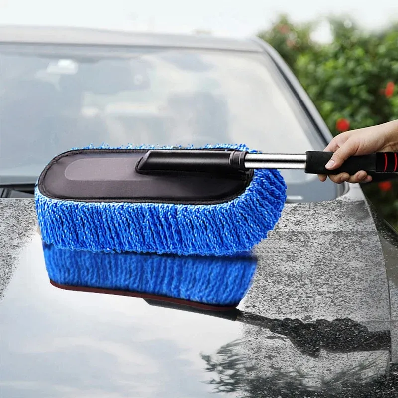 Kit de nettoyage automobile en microfibre avec balai de lavage rétractable à poils doux 3
