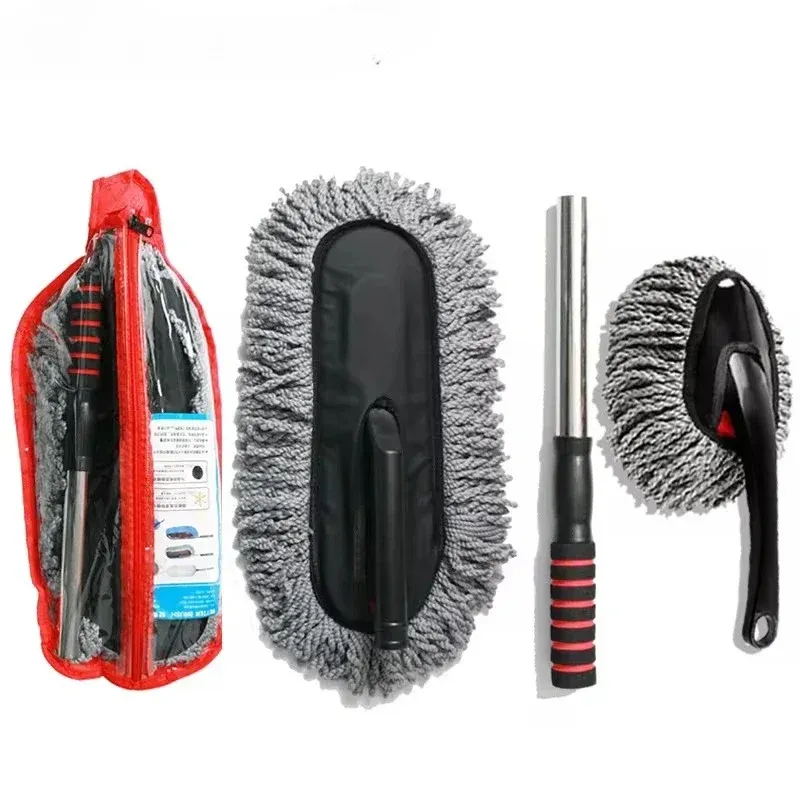 Kit de nettoyage automobile en microfibre avec balai de lavage rétractable à poils doux 7