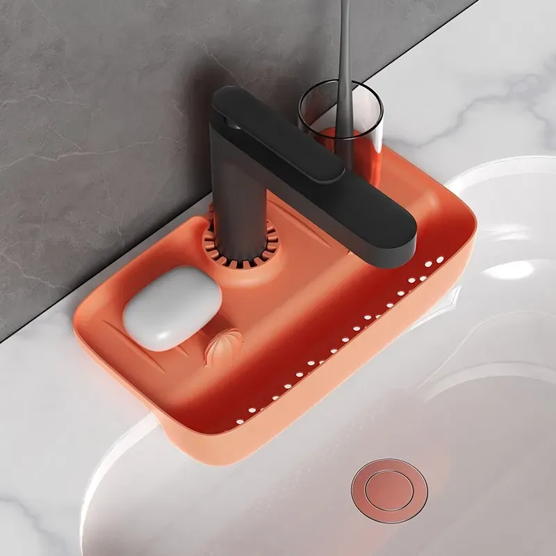 Égouttoir en silicone pour évier, tampon de collecte d'eau T1, chiffon éponge, acier, gadget en laine, boîte de rangement 7