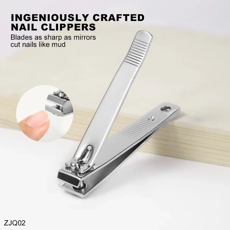 Coupe-ongles professionnel en métal avec lime à ongles, outil de manucure à lame tranchante pour adultes 7