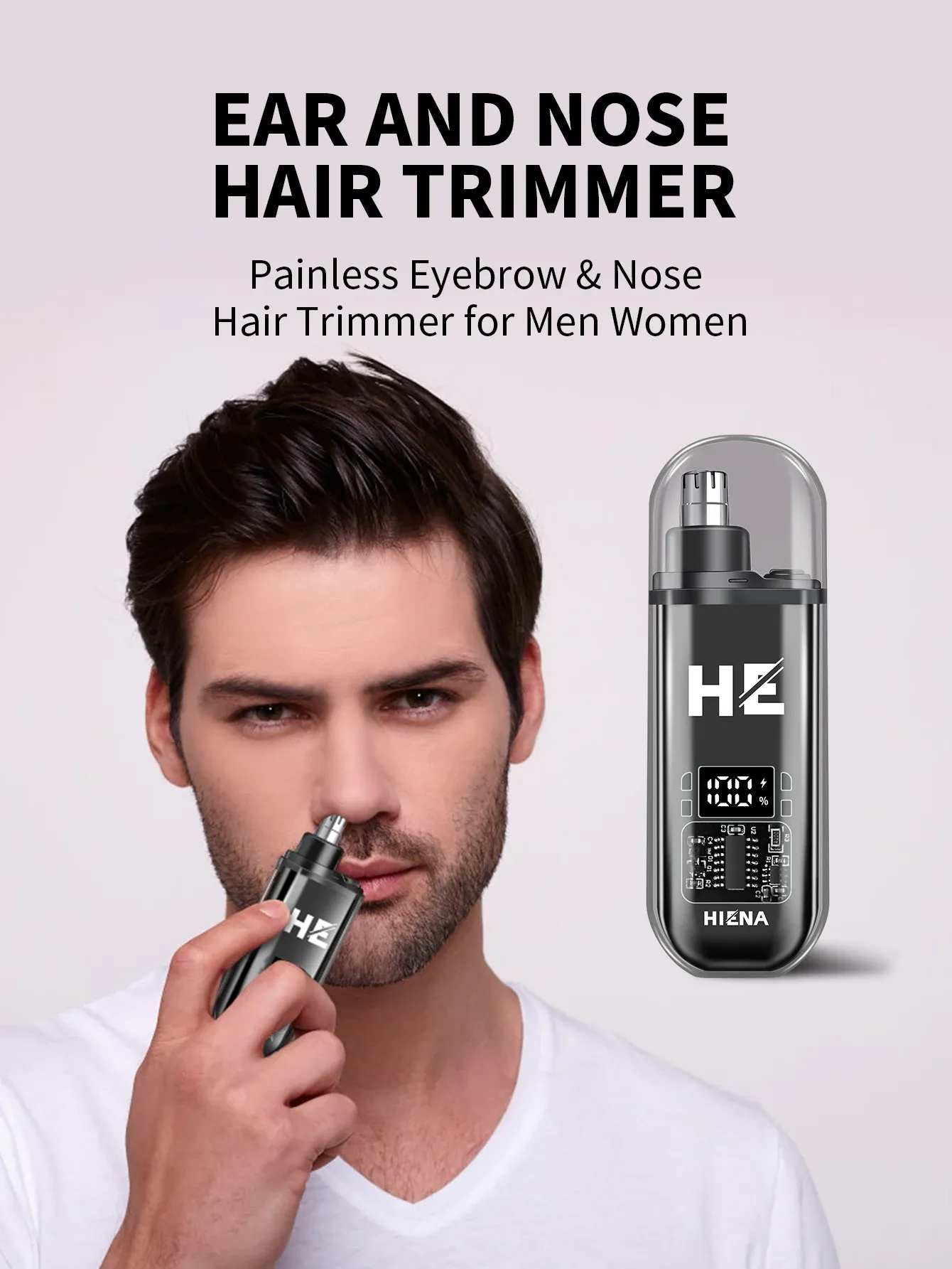 Tondeuse électrique pour le nez, esthétique et finitions