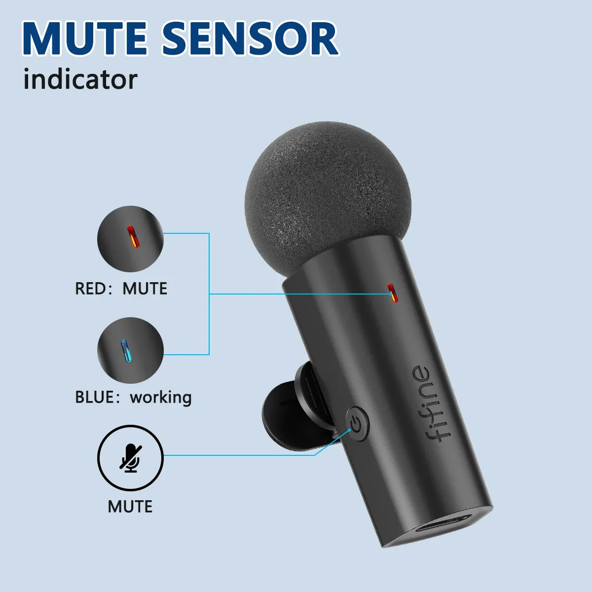 Microphone cravate sans fil FIFINE M6 à connecteur USB-C pour smartphone, tablette et ordinateur portable, pour streaming, vlogs et interviews 3