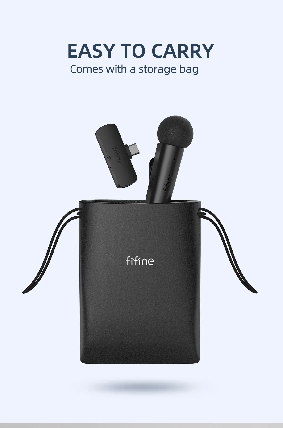 Contenu de l'emballage du micro-cravate FIFINE