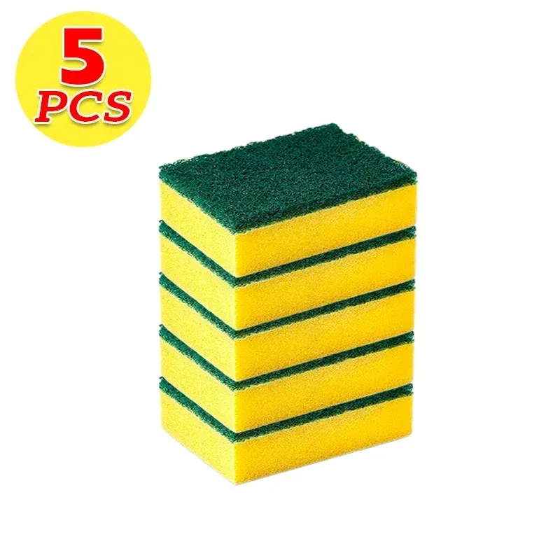 Éponges magiques réutilisables double face, lot de 30 + 5 pièces, pour la cuisine, casseroles et vaisselle, tampons à récurer et brosse de nettoyage 17