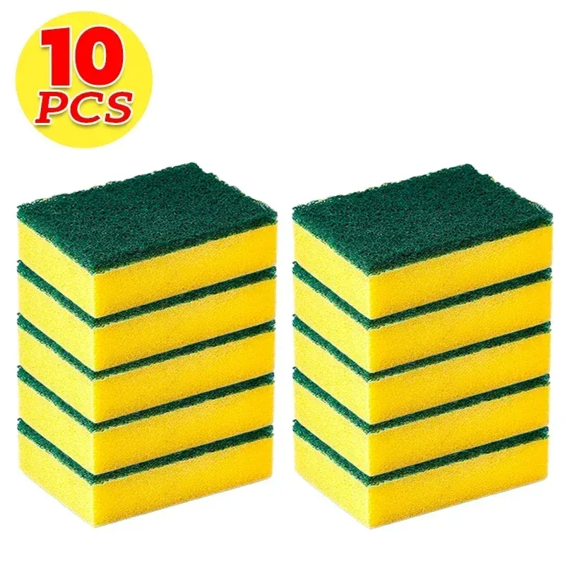 Éponges magiques réutilisables double face, lot de 30 + 5 pièces, pour la cuisine, casseroles et vaisselle, tampons à récurer et brosse de nettoyage 9
