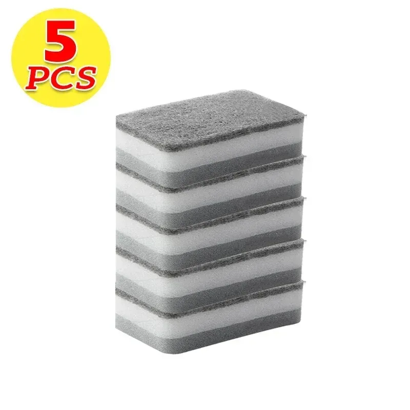 Éponges magiques réutilisables double face, lot de 30 + 5 pièces, pour la cuisine, casseroles et vaisselle, tampons à récurer et brosse de nettoyage 8