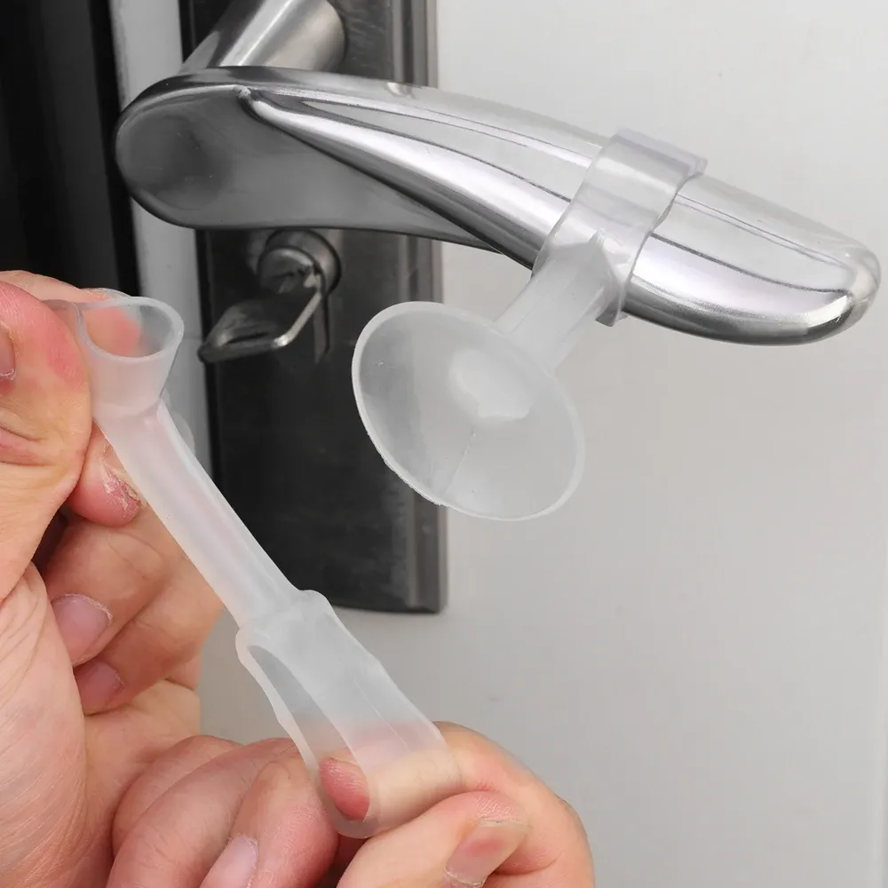 Butée de porte anticollision, ventouse en caoutchouc transparent, protection silencieuse anti-choc, coussin de porte, protection murale pour poignée de porte 3